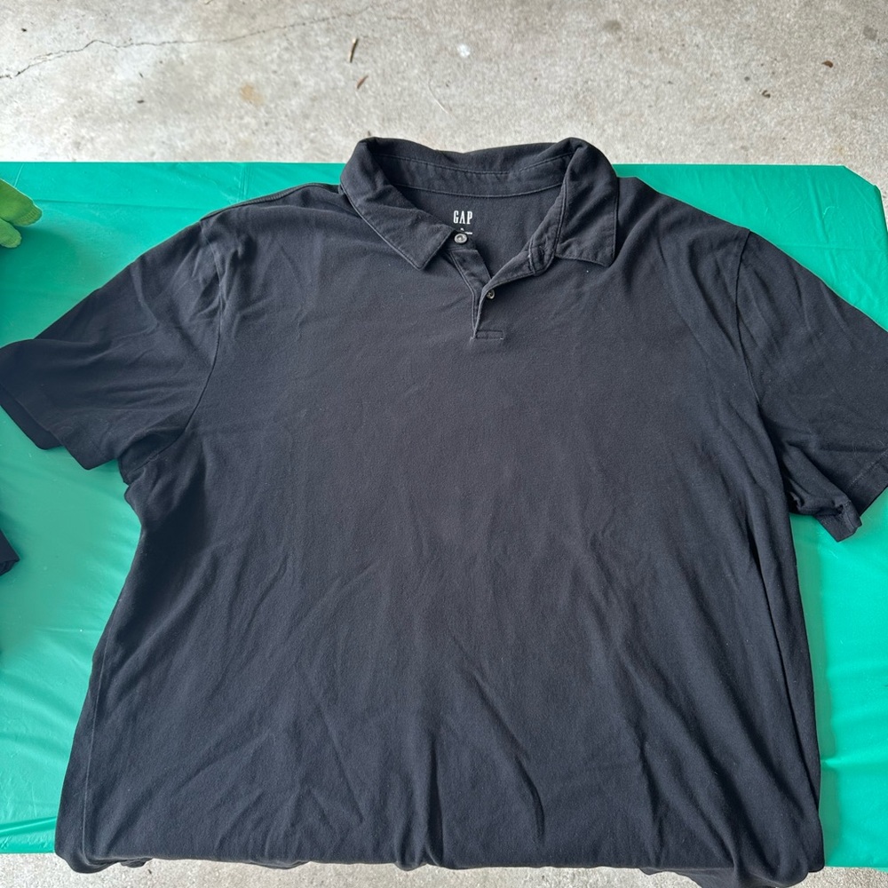 GAP Black Polo Shirt Classic Style Cotton Blend